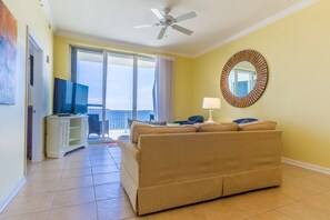 Three Bedroom Ocean View #406 | Living room