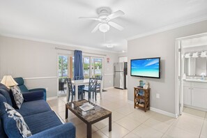 TV, DVD player, stereo