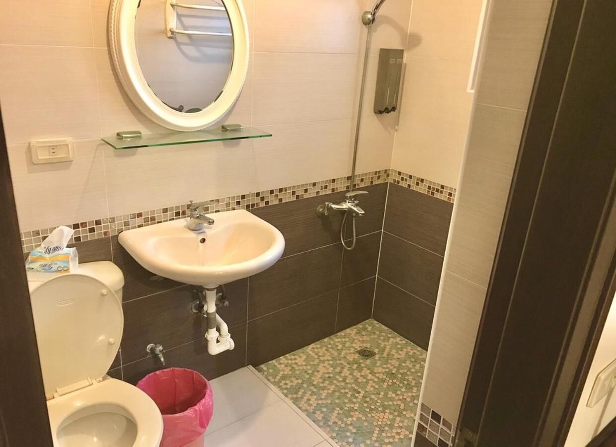 Shower, rainfall showerhead, hair dryer