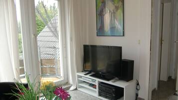 Fernseher, Bücher, Videothek, Stereoanlage