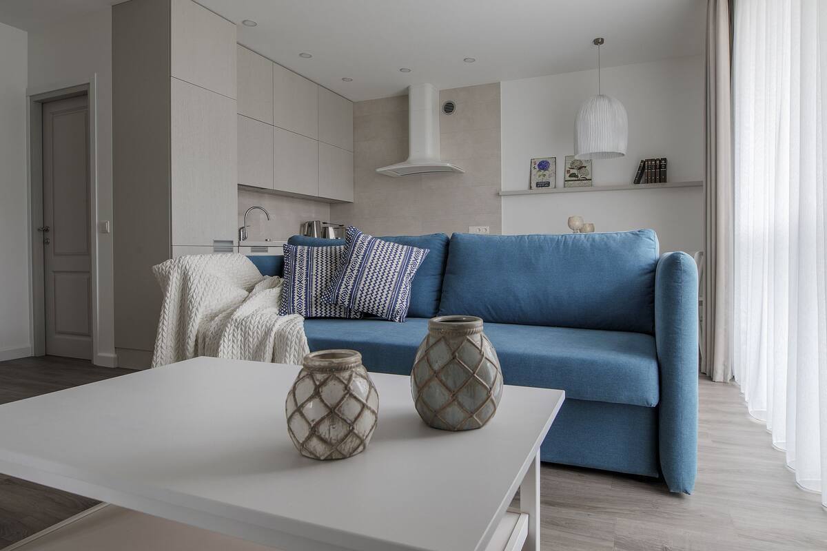 Apartamento, 1 habitación, cocina, en la zona del patio | 1 dormitorio, sistema de insonorización, tabla de planchar con plancha