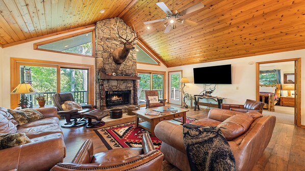 TV, fireplace, DVD player, foosball