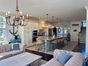 Smart TV, fireplace, table football, ping pong