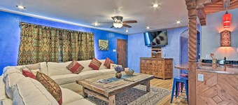 居心地の良い「Blue Adobe」w / Steam Room 2Mi。タオスから!