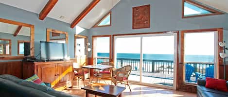 TV, DVD player, video library