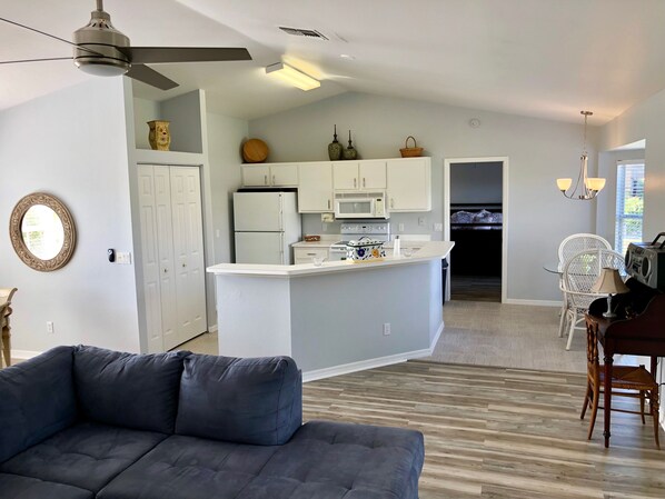 TV, DVD player, stereo