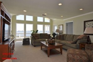 TV, DVD player, video library