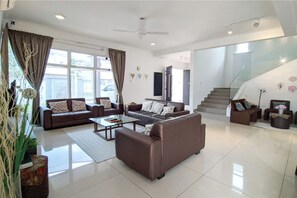 Premium Villa, 6 Bedrooms, Accessible, Balcony | Living area | 51-inch flat-screen TV with cable channels, TV