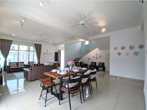 Premium Villa, 6 Bedrooms, Accessible, Balcony | Living area | 51-inch flat-screen TV with cable channels, TV - Lux Desaru Villa (Bandar Penawar)