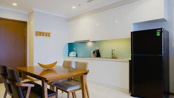 Luxury Apartment, 2 Bedrooms, Balcony, City View | Private kitchenette | Full-size fridge, microwave, stovetop, rice cooker
