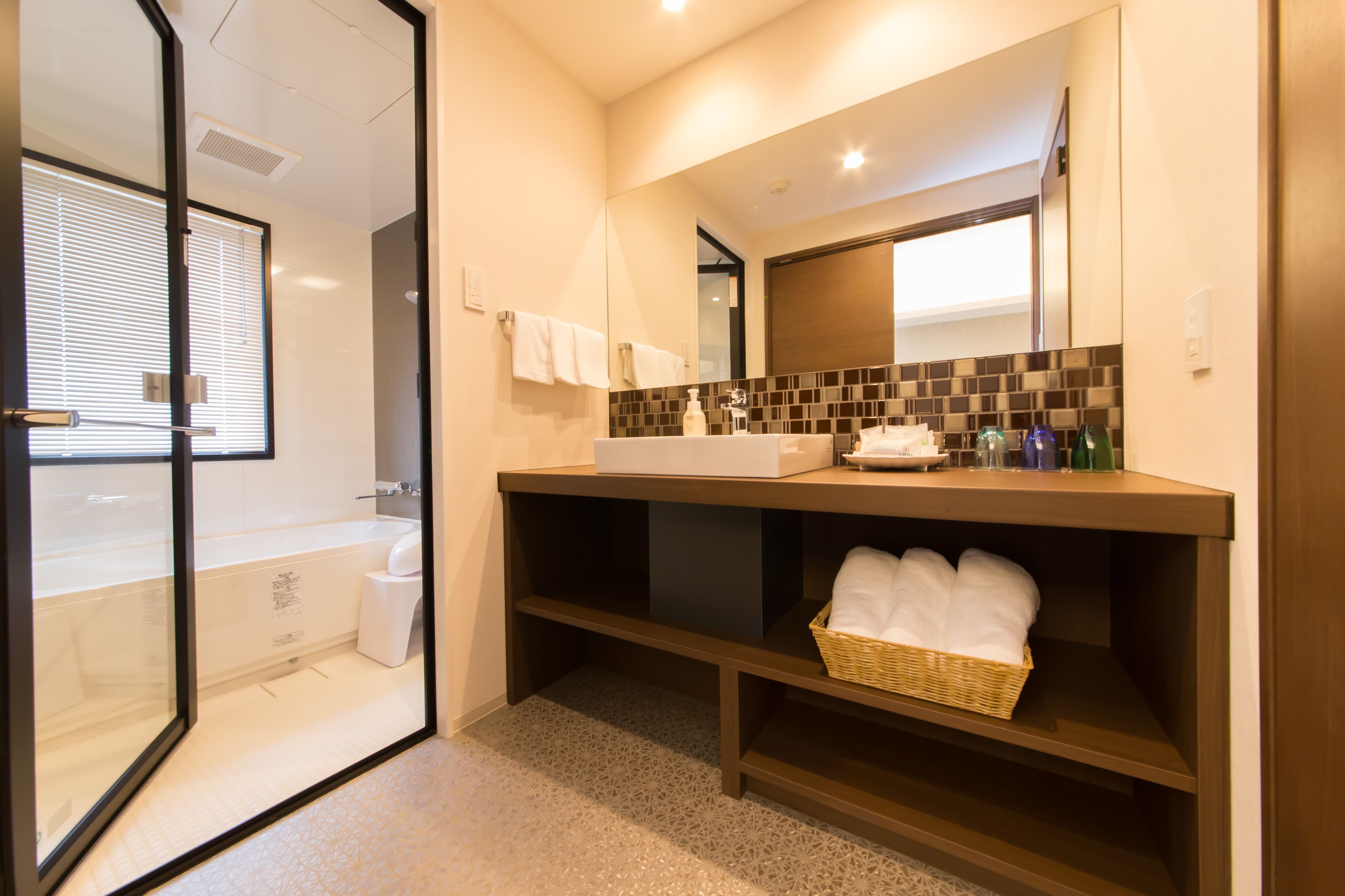 free toiletries, hair dryer, slippers, electronic bidet