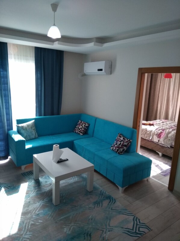 Apartment, 1 Bedroom | Living area | LCD TV - Lara Suit (Mersin)