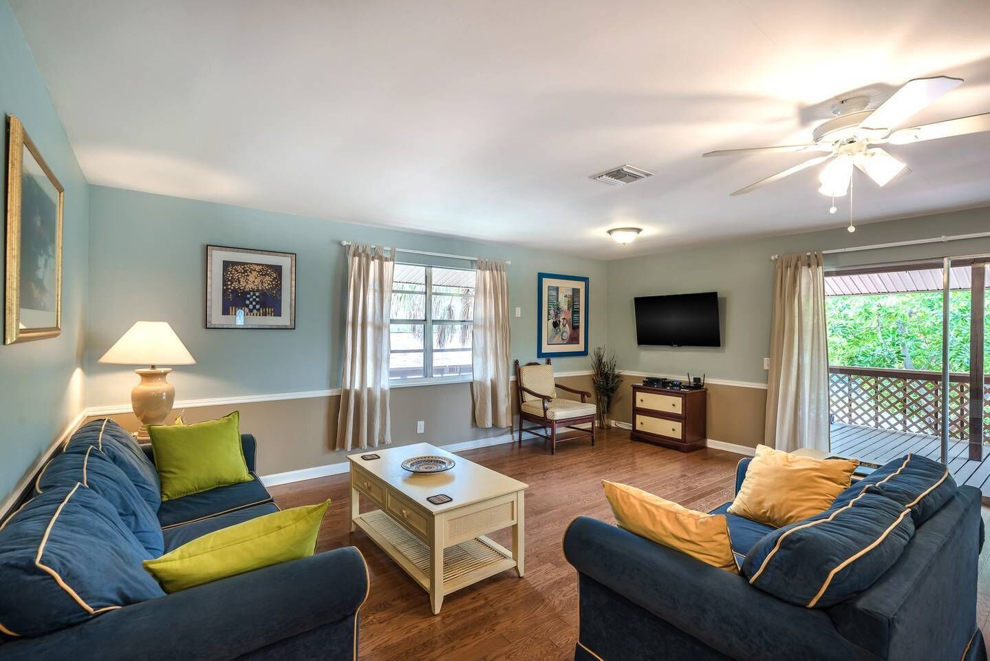 TV, DVD player, books