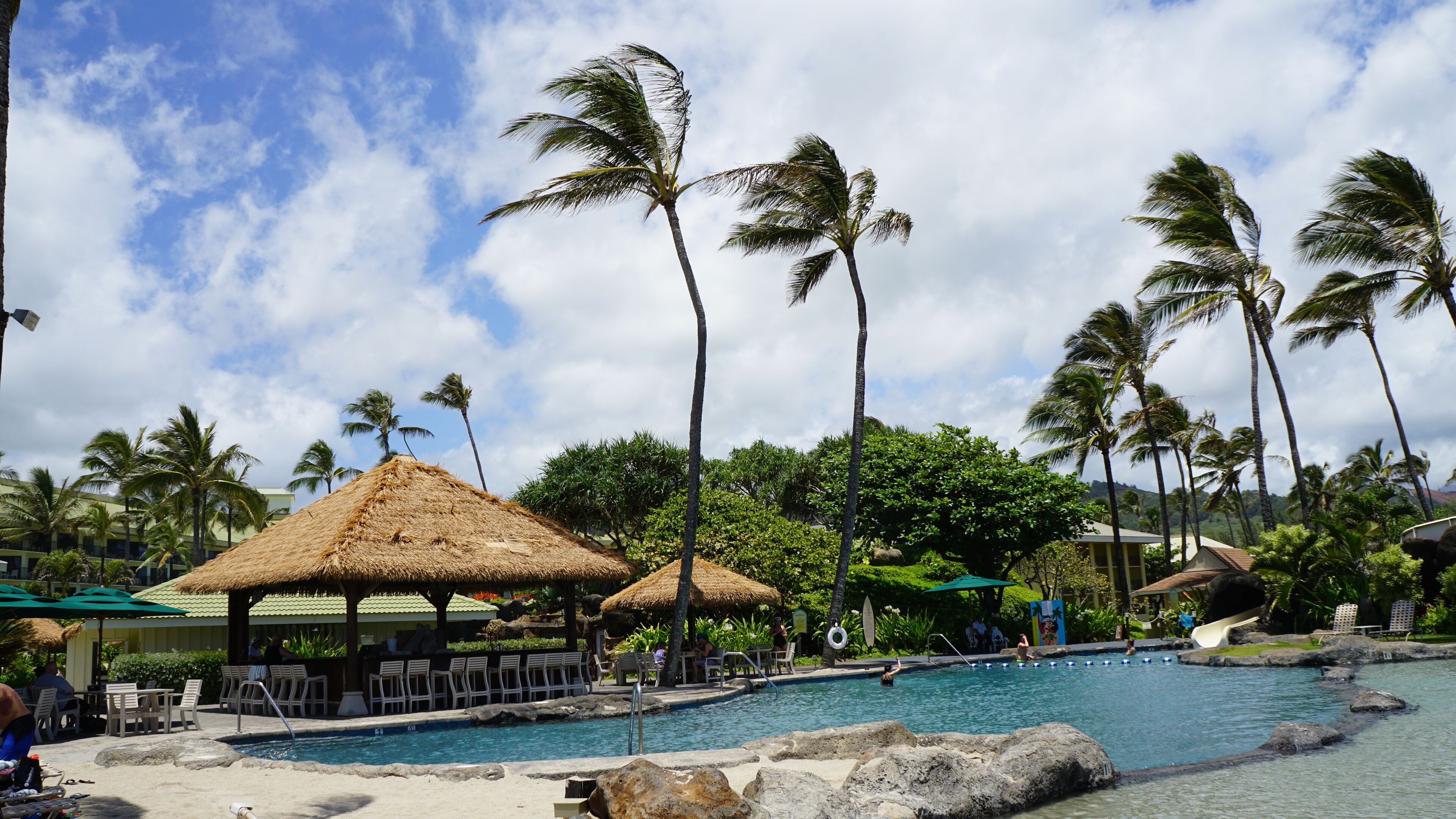 one of the resort's four pools with the walk-up bar.
