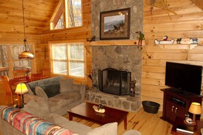 TV, fireplace, DVD player