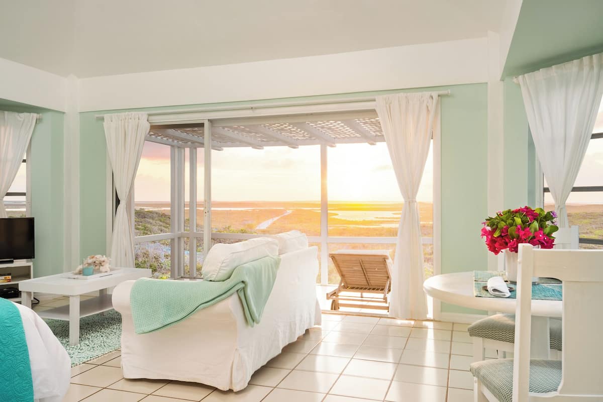 Cottage Panorama, 1 Tempat Tidur Queen, pemandangan samudra, tepi pantai | Area keluarga | TV layar datar
