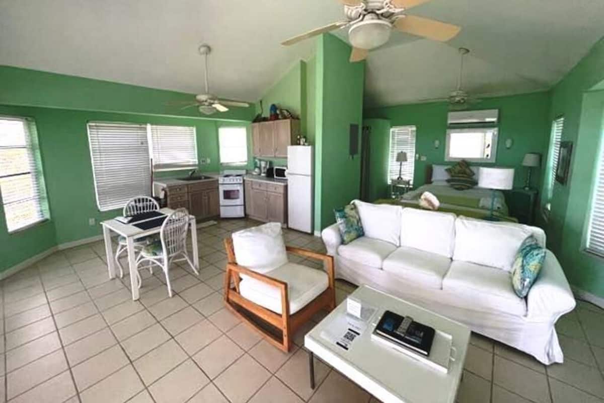 Kamar Panorama, 1 Tempat Tidur Queen, pemandangan samudra, tepi pantai | 1 kamar tidur, meja kerja, dan setrika/meja setrika