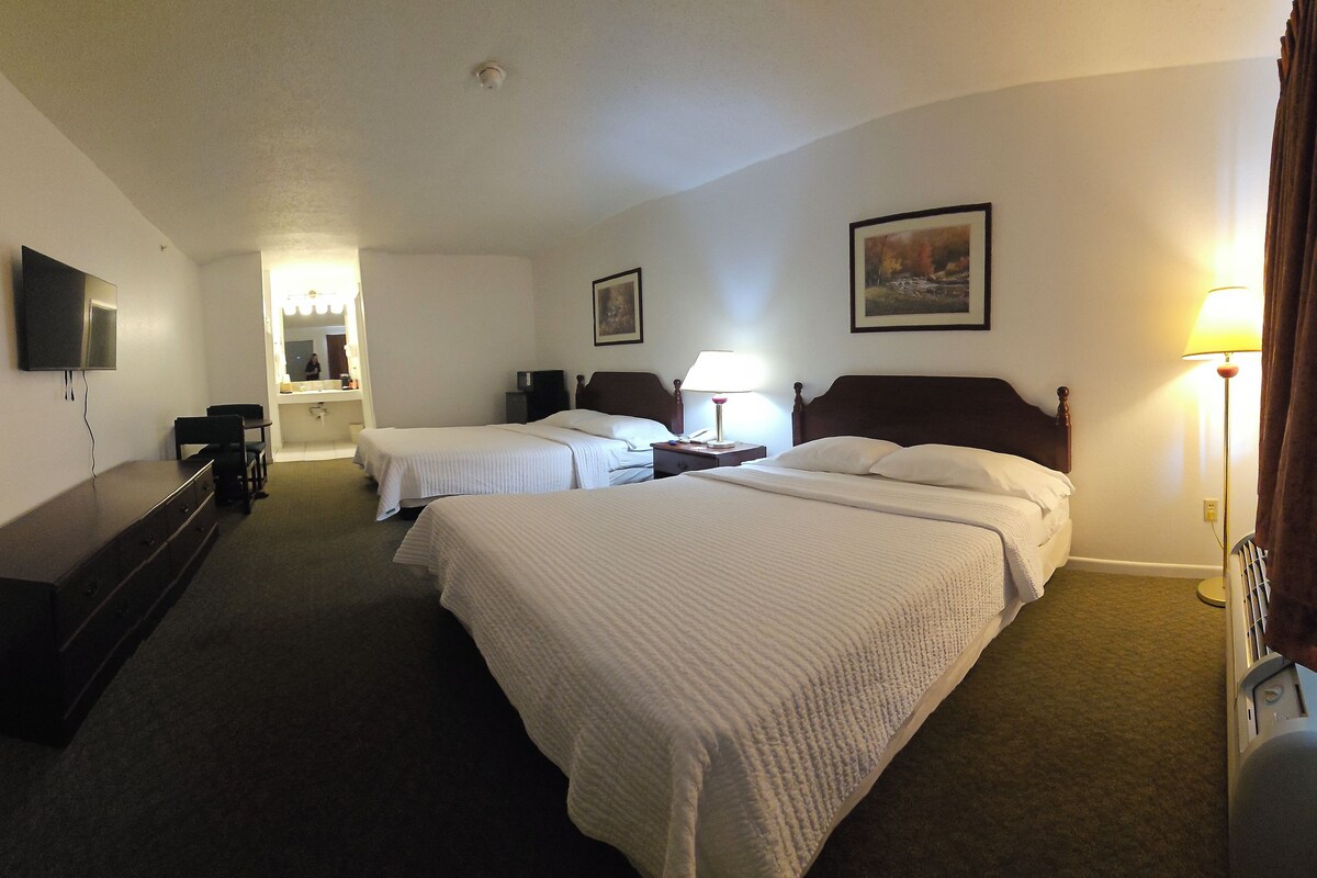 Blackout drapes, iron/ironing board, WiFi (free), bed sheets