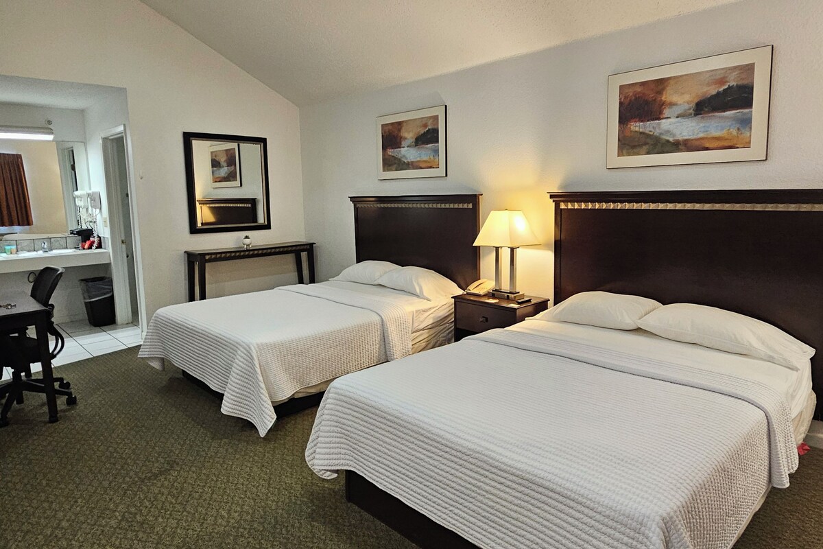 Suite, 2 Queen Beds, Non Smoking | Blackout drapes, iron/ironing board, WiFi (free), bed sheets