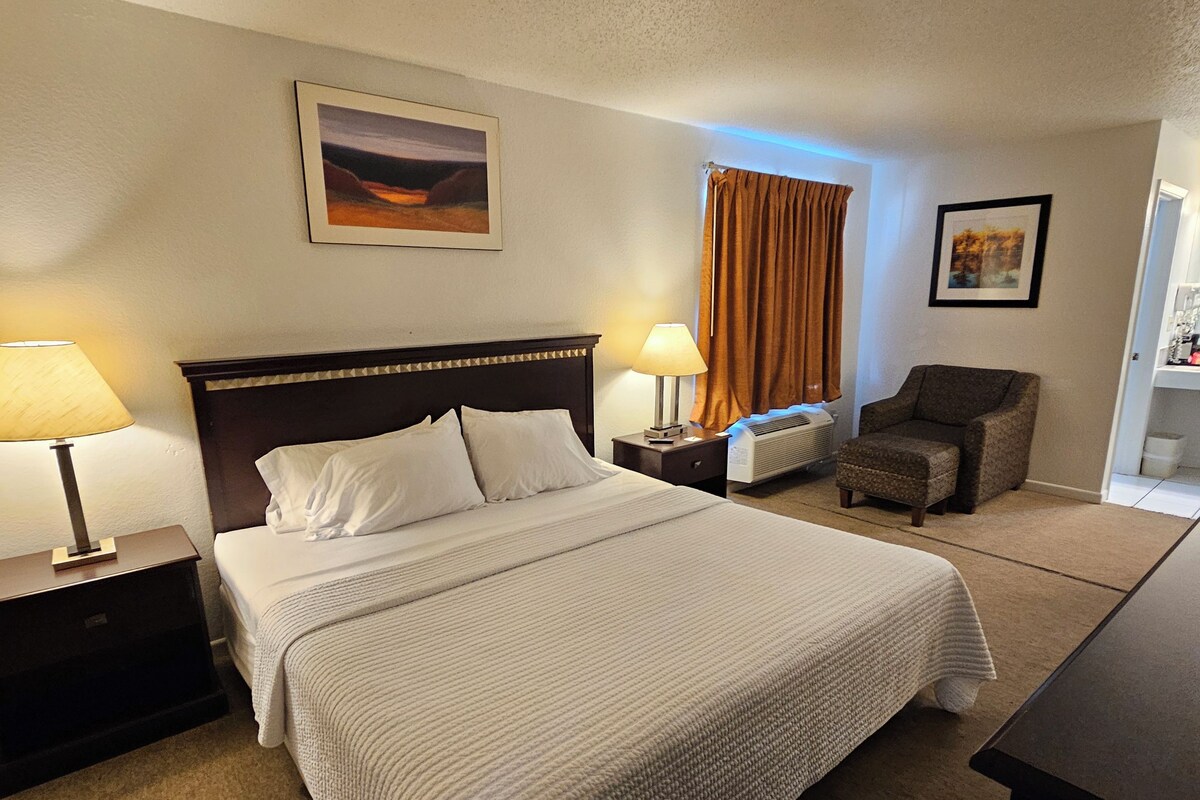 Blackout drapes, iron/ironing board, WiFi (free), bed sheets