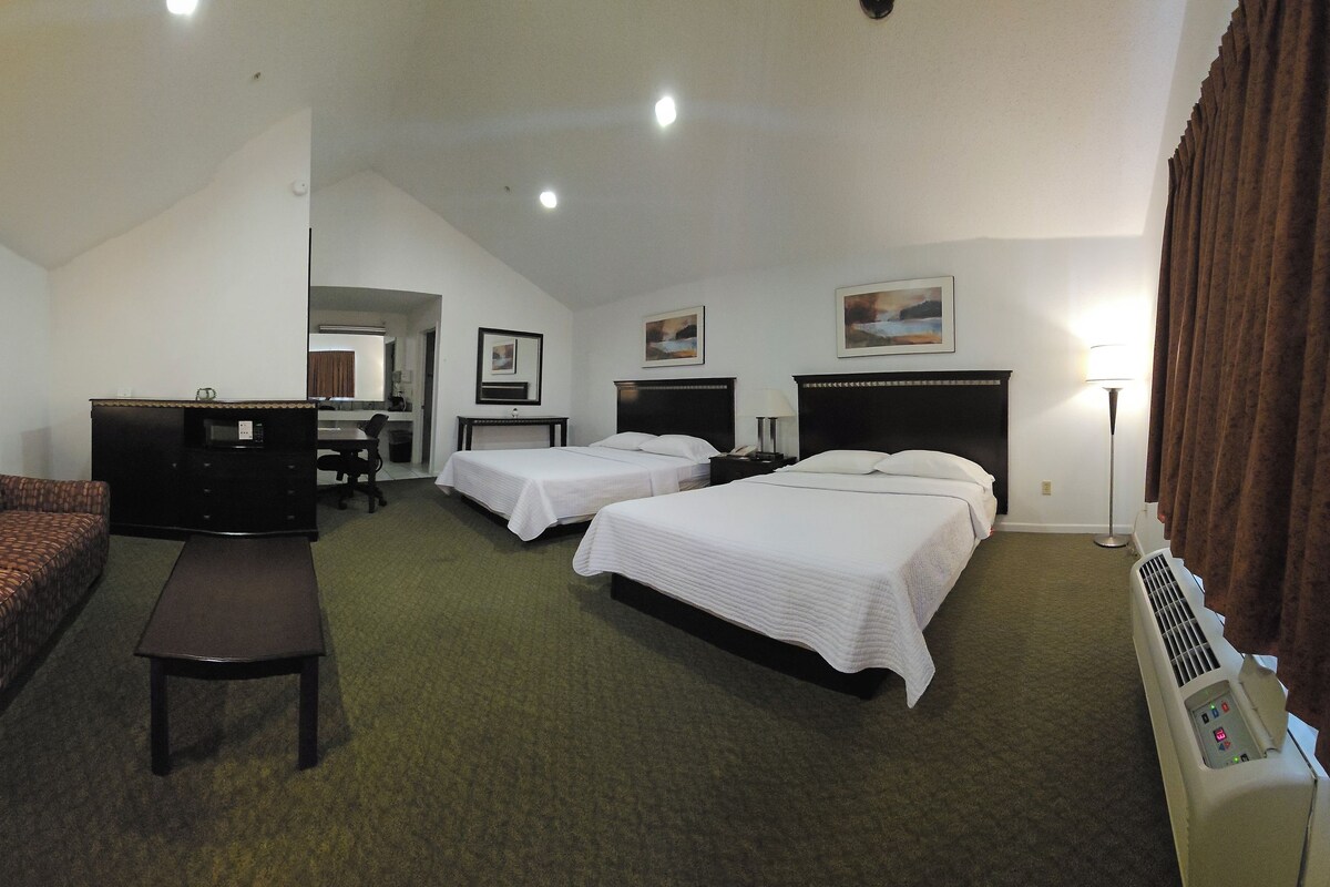 Suite, 2 Queen Beds, Non Smoking | Blackout drapes, iron/ironing board, WiFi (free), bed sheets