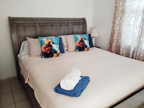 2 bedrooms, iron/ironing board, WiFi, bed sheets
