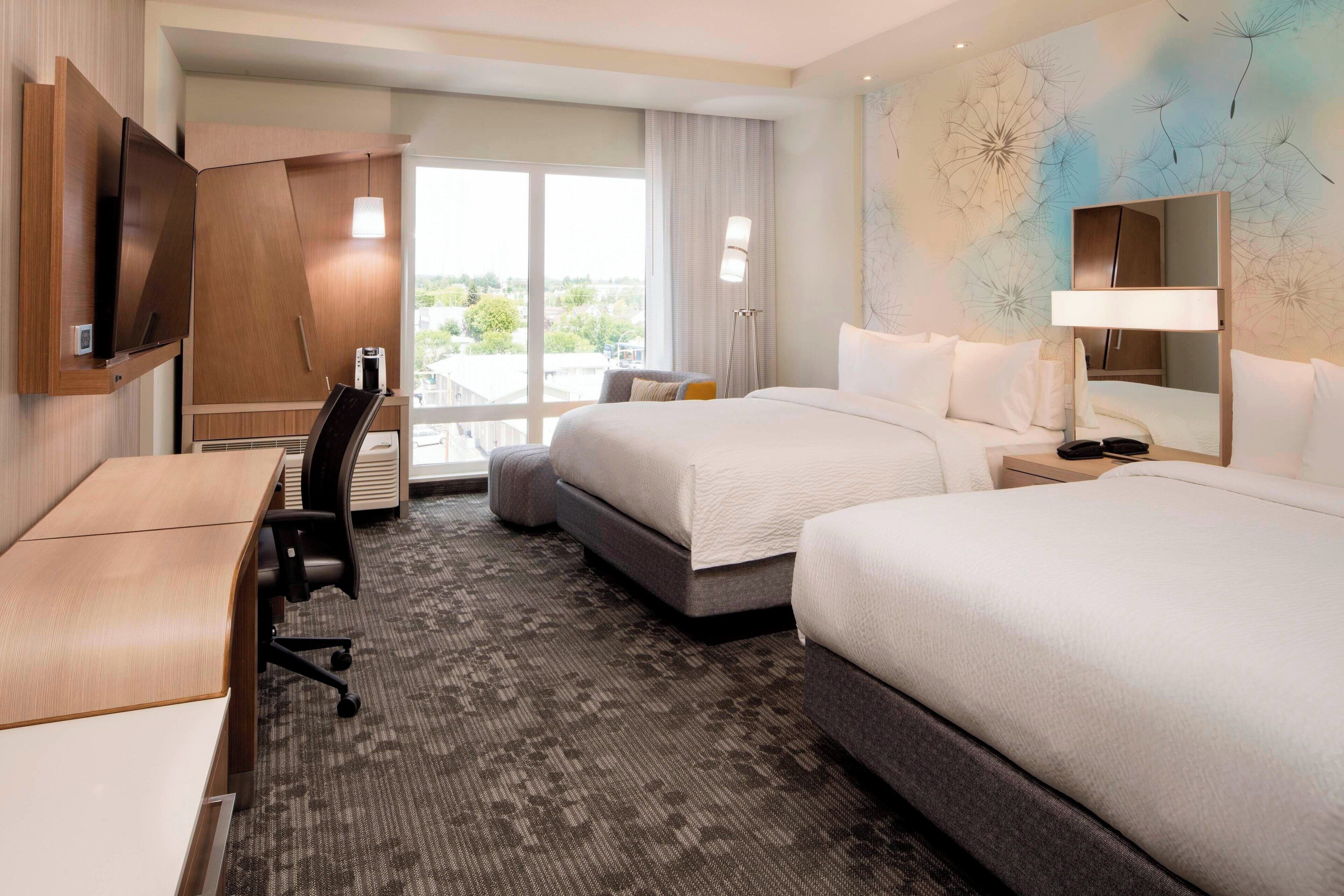 room, 2 queen beds, city view | pillow-top beds, desk, laptop workspace, soundproofing