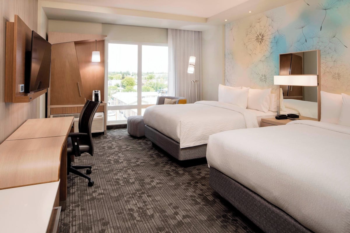 room, 2 queen beds, city view | pillow-top beds, desk, laptop workspace, soundproofing