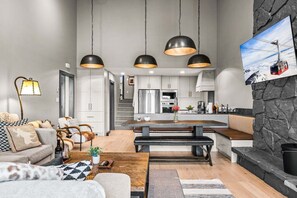 TV, fireplace, DVD player, stereo