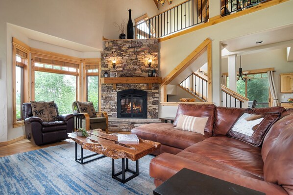 TV, fireplace, DVD player, foosball