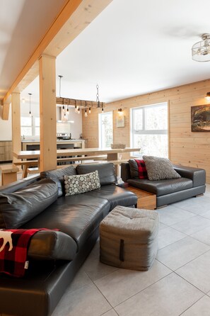 Flat-screen TV, fireplace, DVD player