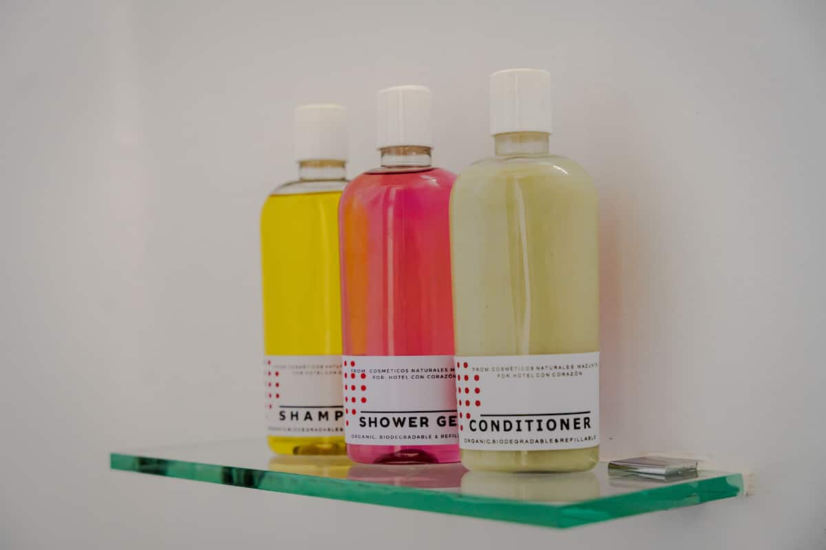 shower, eco-friendly toiletries, hair dryer, towels