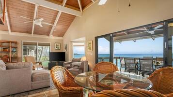 Télévision, lecteur de DVD, table de tennis de table, chaîne hi-fi