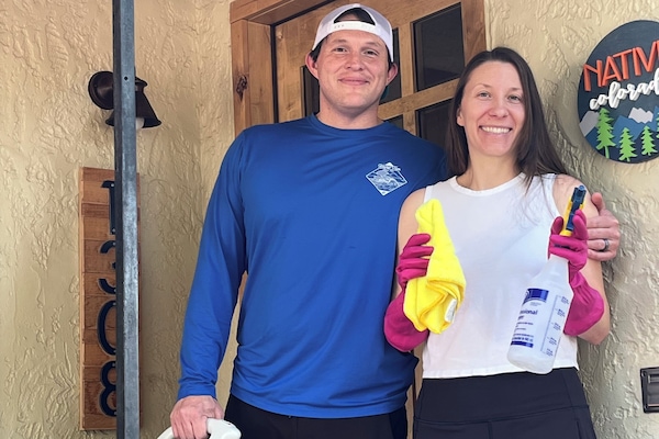 Know your landscape and clean team. It’s us, Chad + Jill - owner and manager!