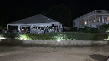 Outdoor banquet area