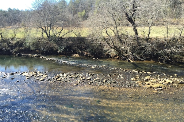 Indian fish trap in the Nottely River in front of the property.