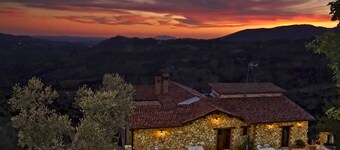 pool and breathtaking view on Roman countryside