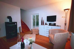 Télévision, cheminée