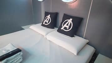 Desk, free WiFi, bed sheets