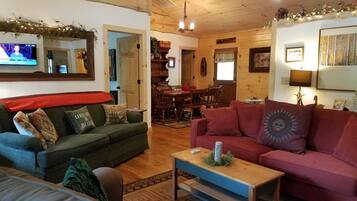 Televisie, een dvd-speler, boeken en een filmbibliotheek