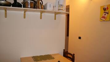 Apartment | Private kitchen | Full-size fridge, microwave, oven, stovetop