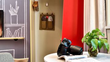 Down duvets, memory-foam beds, desk, blackout curtains