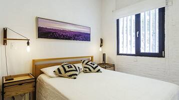 Loft design, 1 cama Queen e sofá-cama, vista para a cidade | 1 quarto, roupas de cama de algodão egípcio