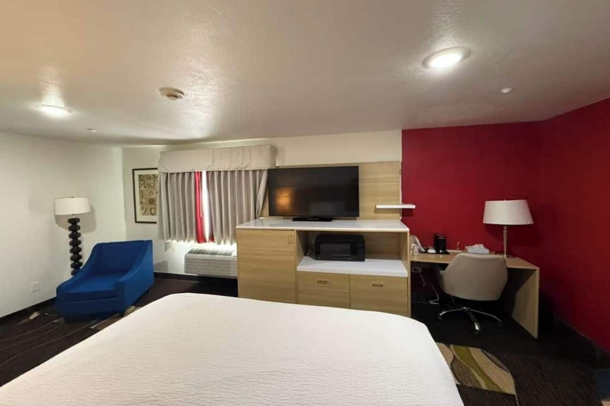 Room, 1 King Bed, Non Smoking | Desk, laptop workspace, iron/ironing board (on request), WiFi (free)