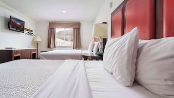 Room, 2 Queen Beds, Non Smoking | Desk, laptop workspace, iron/ironing board, free WiFi
