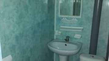 Shower, deep-soaking bathtub