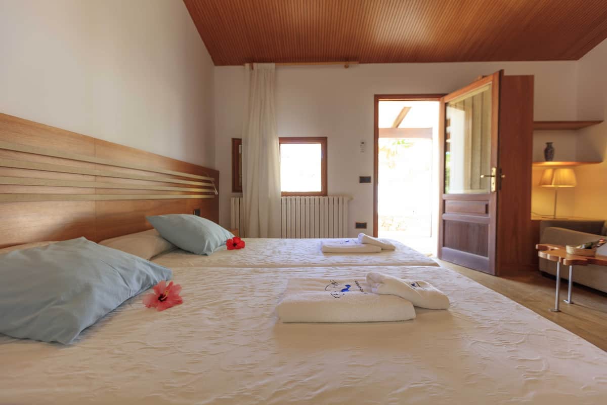 Quarto casal superior, terraço (Espalmador) | Terraço/pátio