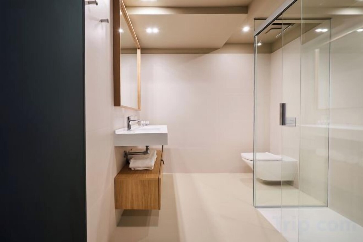 Bathroom | Shower, free toiletries, hair dryer, towels