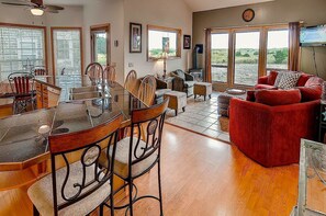 Chalet | Living area | Flat-screen TV, fireplace, video-game console, DVD player - Beach Haven (Ocean Park)