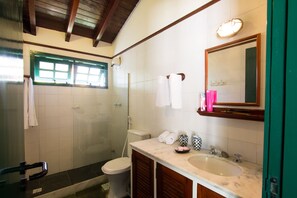 Ducha, secador de pelo, toallas